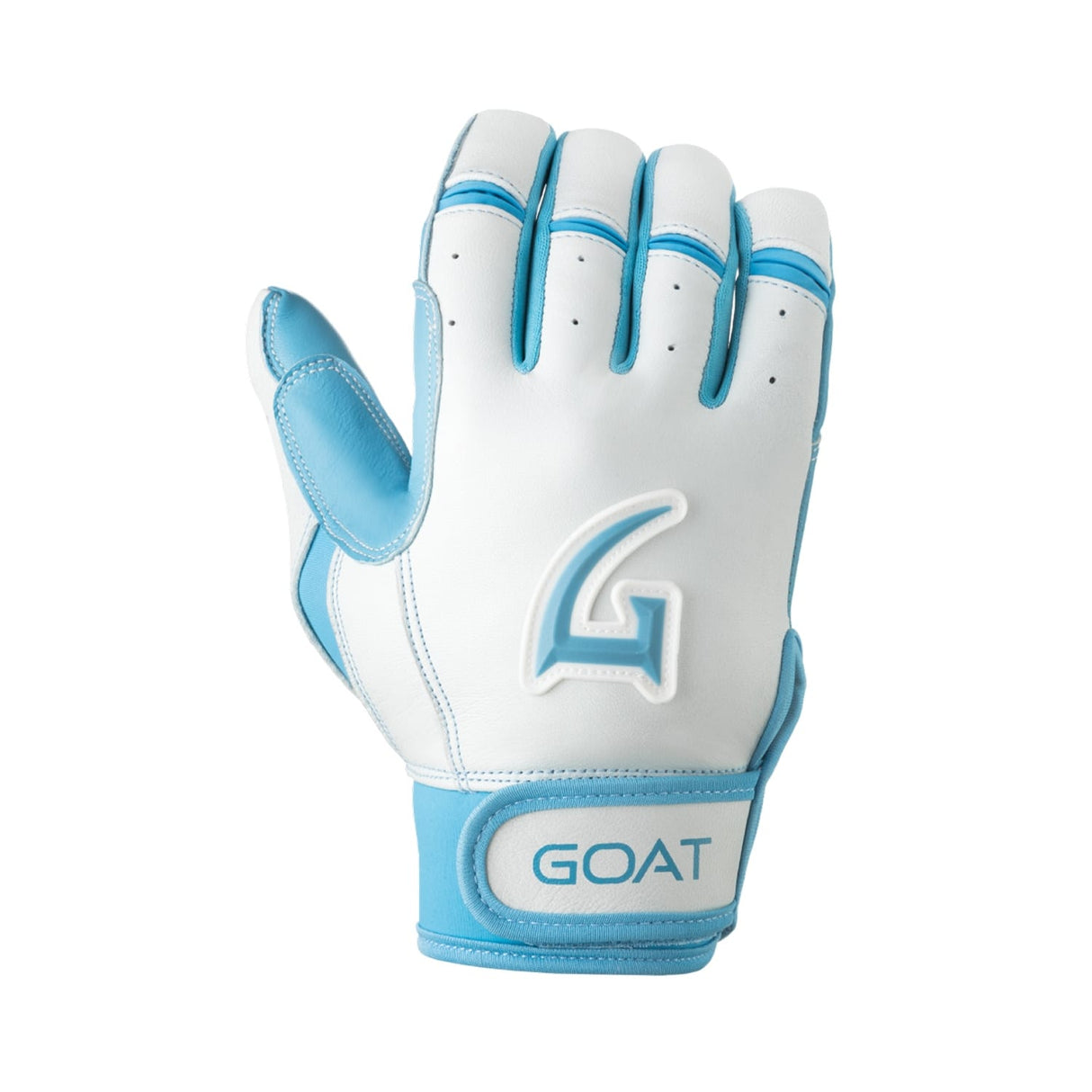 Origin Series Short Cuff White and Electric Blue Batting Gloves