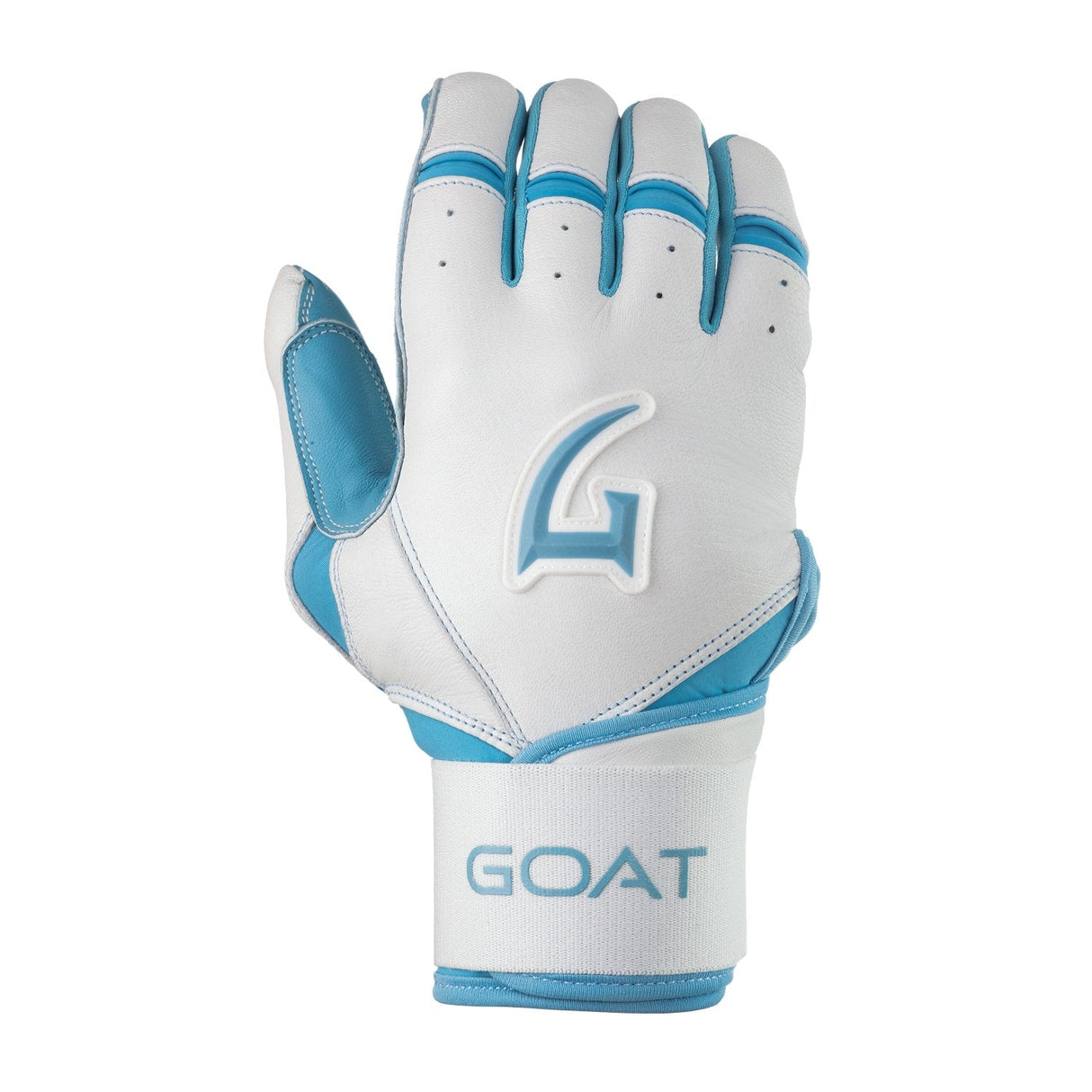 Origin Series Long Cuff White and Electric Blue Batting Gloves