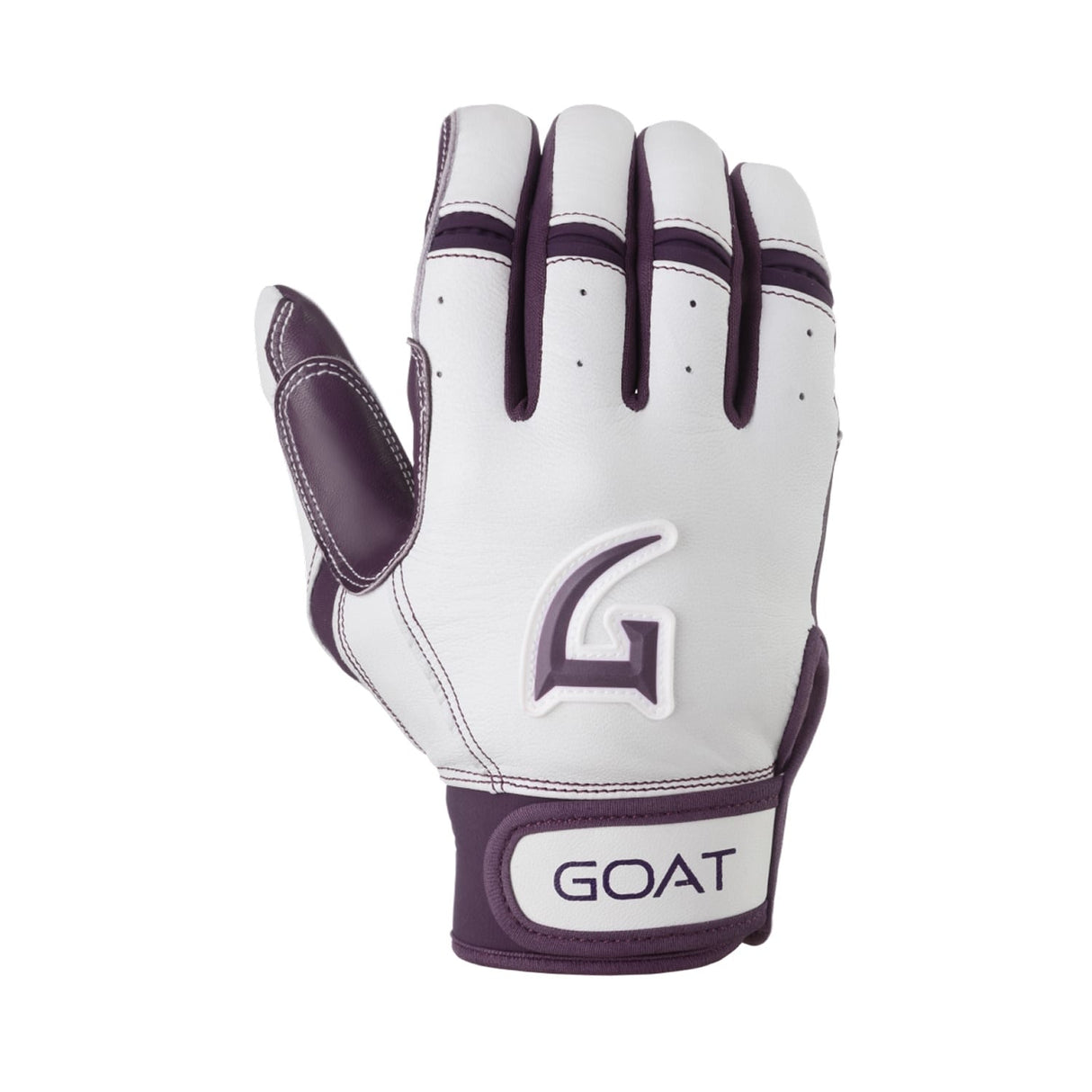 Origin Series Short Cuff White and Purple Batting Gloves