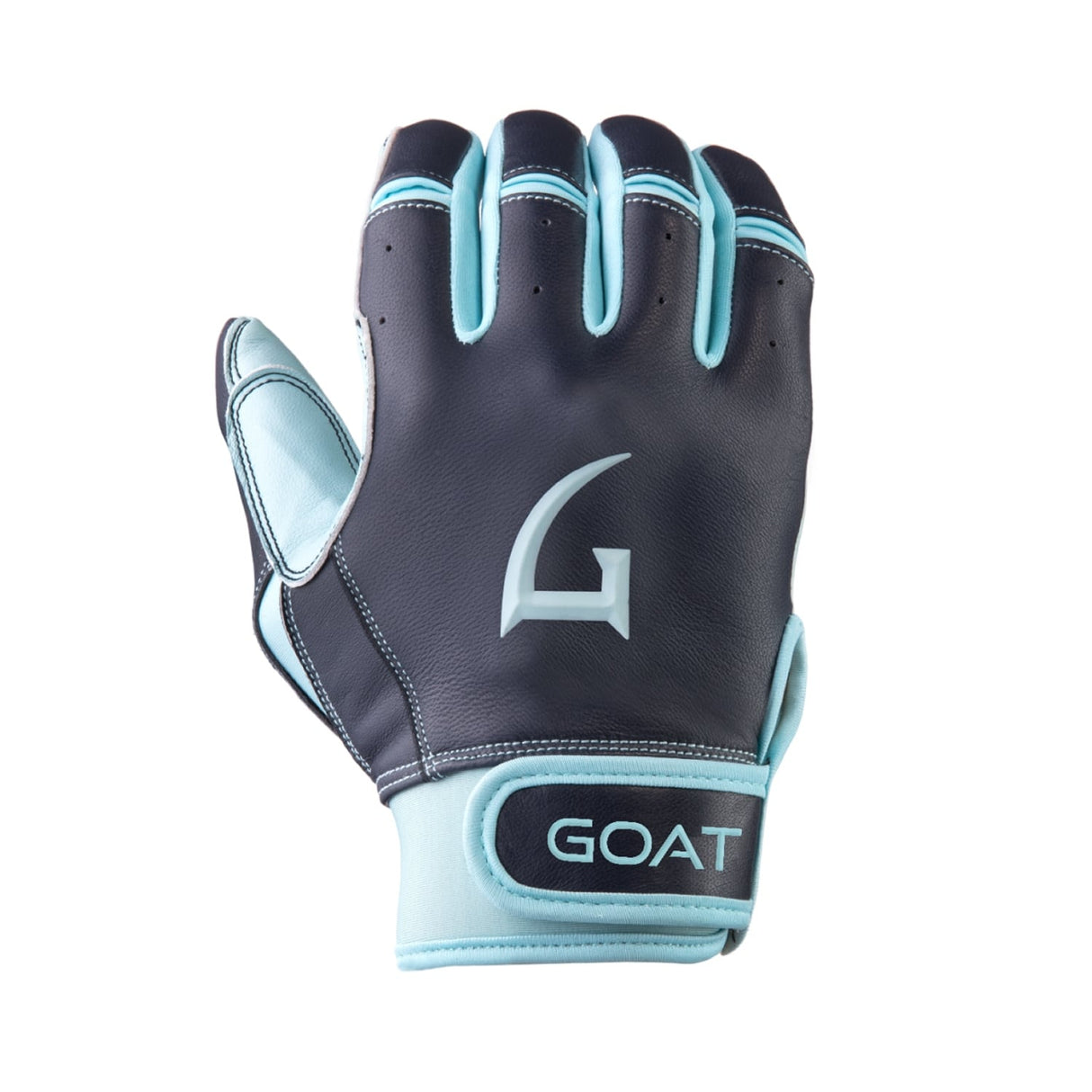 Legacy Series Short Cuff Navy Blue and Powder Blue Batting Gloves