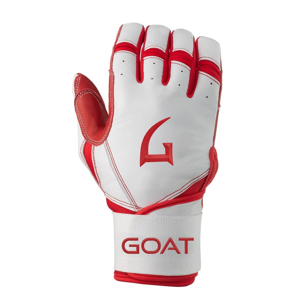 Origin Series Long Cuff White and Red Batting Gloves