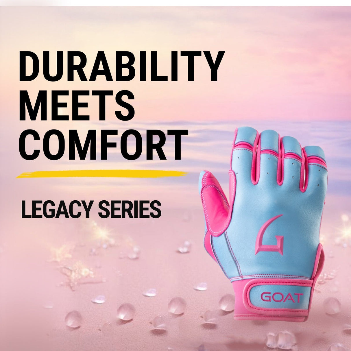 Legacy Series Short Cuff Electric Blue and Pink Batting Gloves