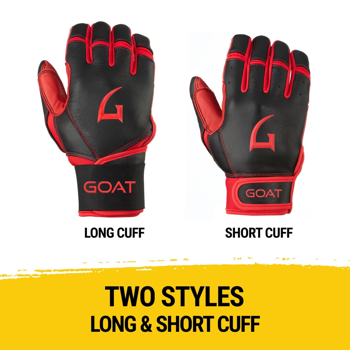 Origin Series Short Cuff Black and Red Batting Gloves