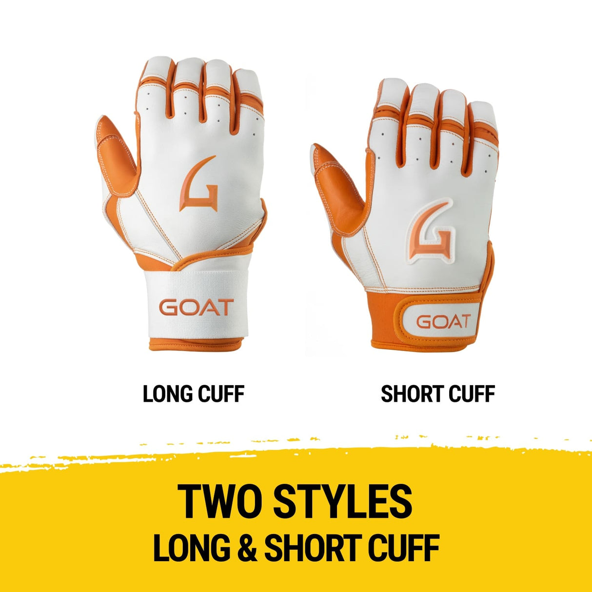 Origin Series Short Cuff White and Orange Batting Gloves