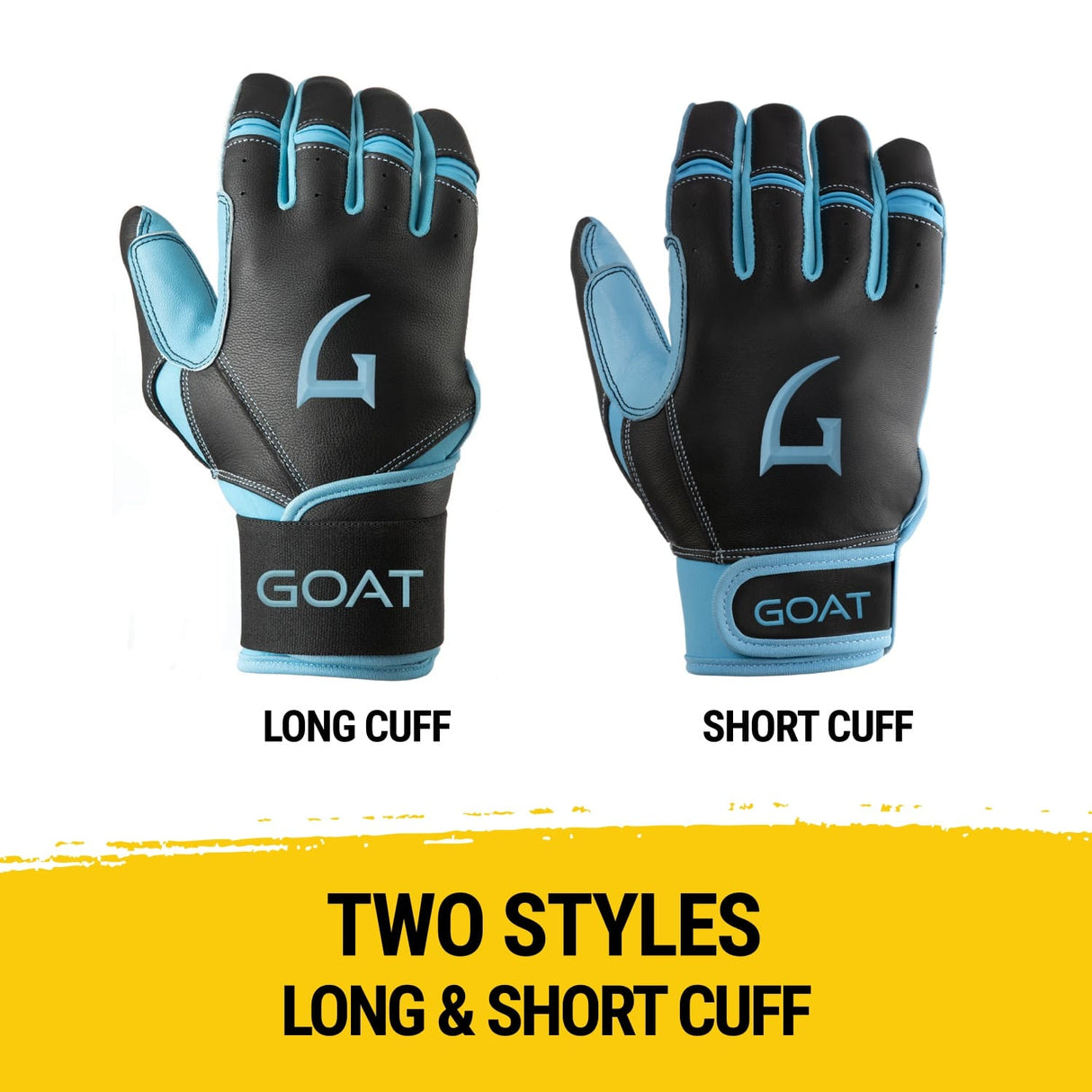 Origin Series Short Cuff Black and Electric Blue Batting Gloves
