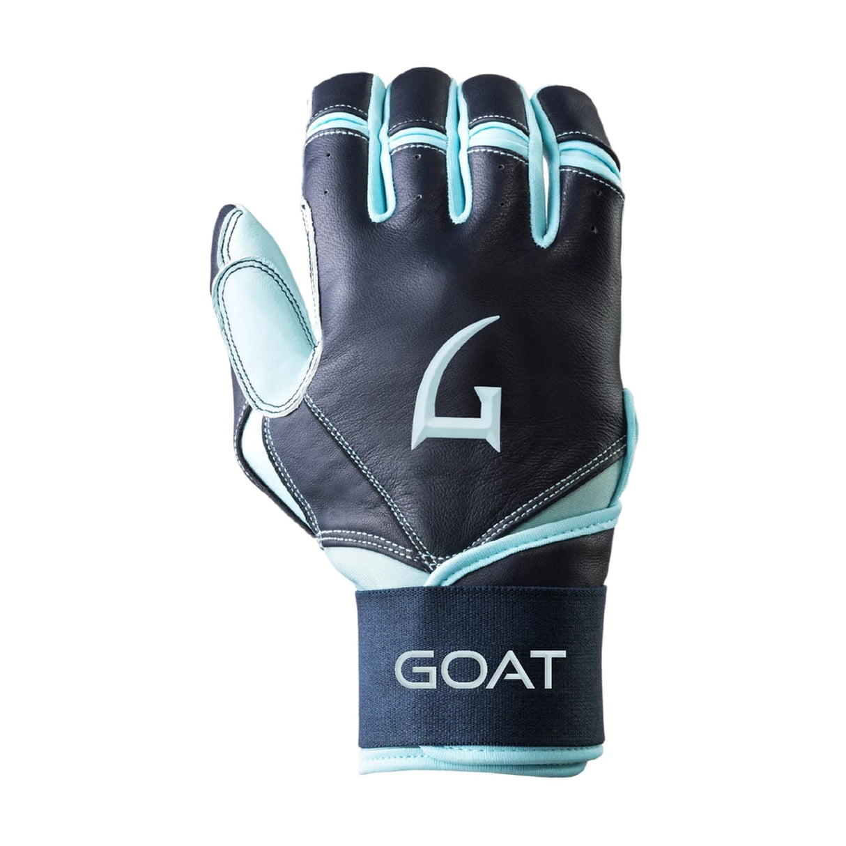 Legacy Series Long Cuff Navy Blue and Powder Blue Batting Gloves