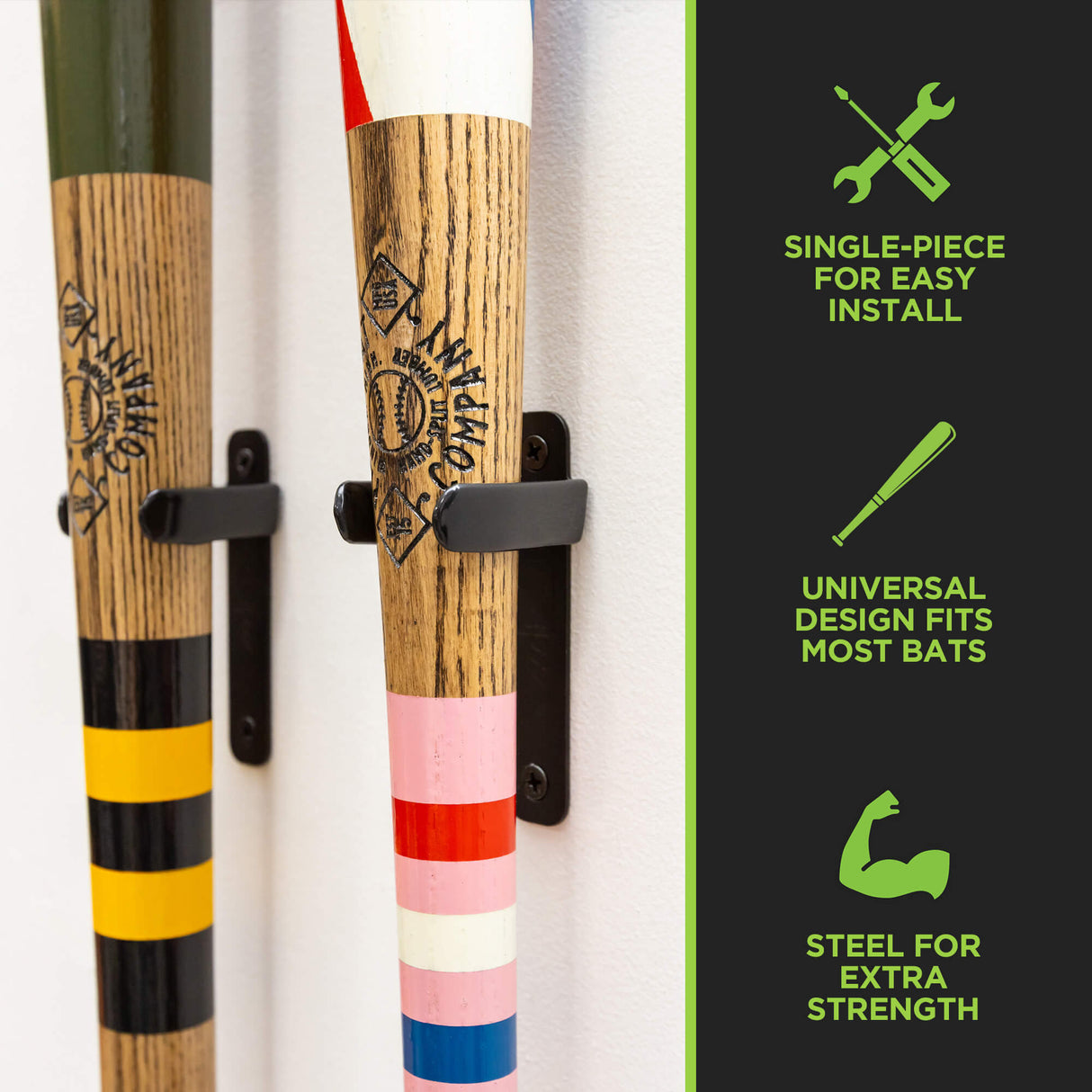 HIDEit VBat Pro | Vertical Baseball Bat Wall Mount