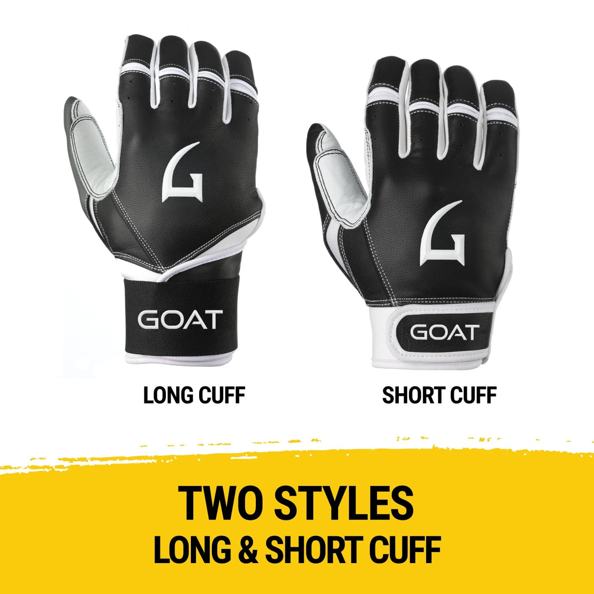 Origin Series Long Cuff Black and White Batting Gloves
