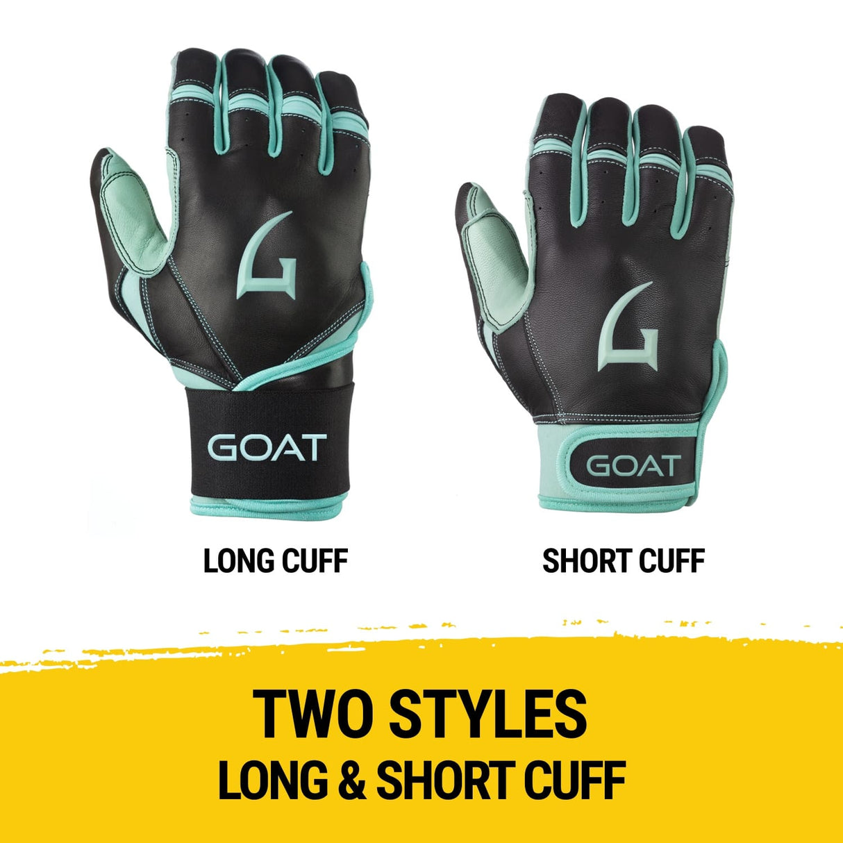 Origin Series Long Cuff Black and Mint Batting Gloves