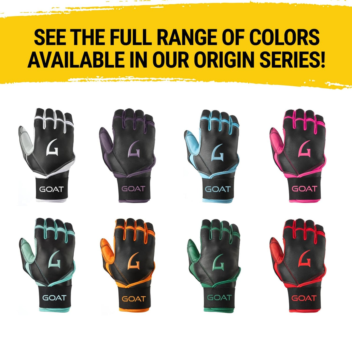 Origin Series Long Cuff Black and Mint Batting Gloves