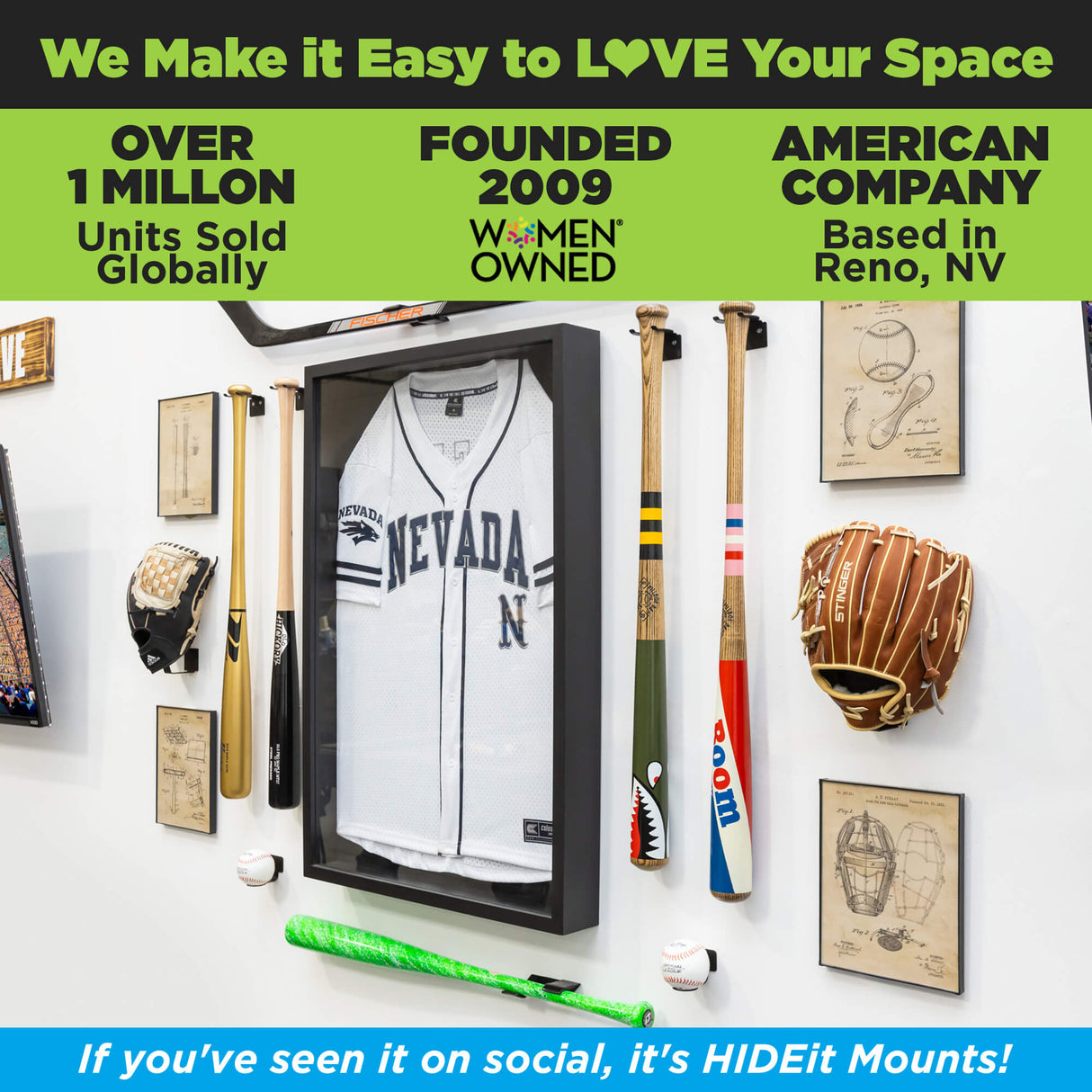 HIDEit Glove | Universal Baseball Glove Mount - BACKORDERED UNTIL 11/12. ORDER WILL SHIP ONCE ALL ITEMS ARE IN STOCK.