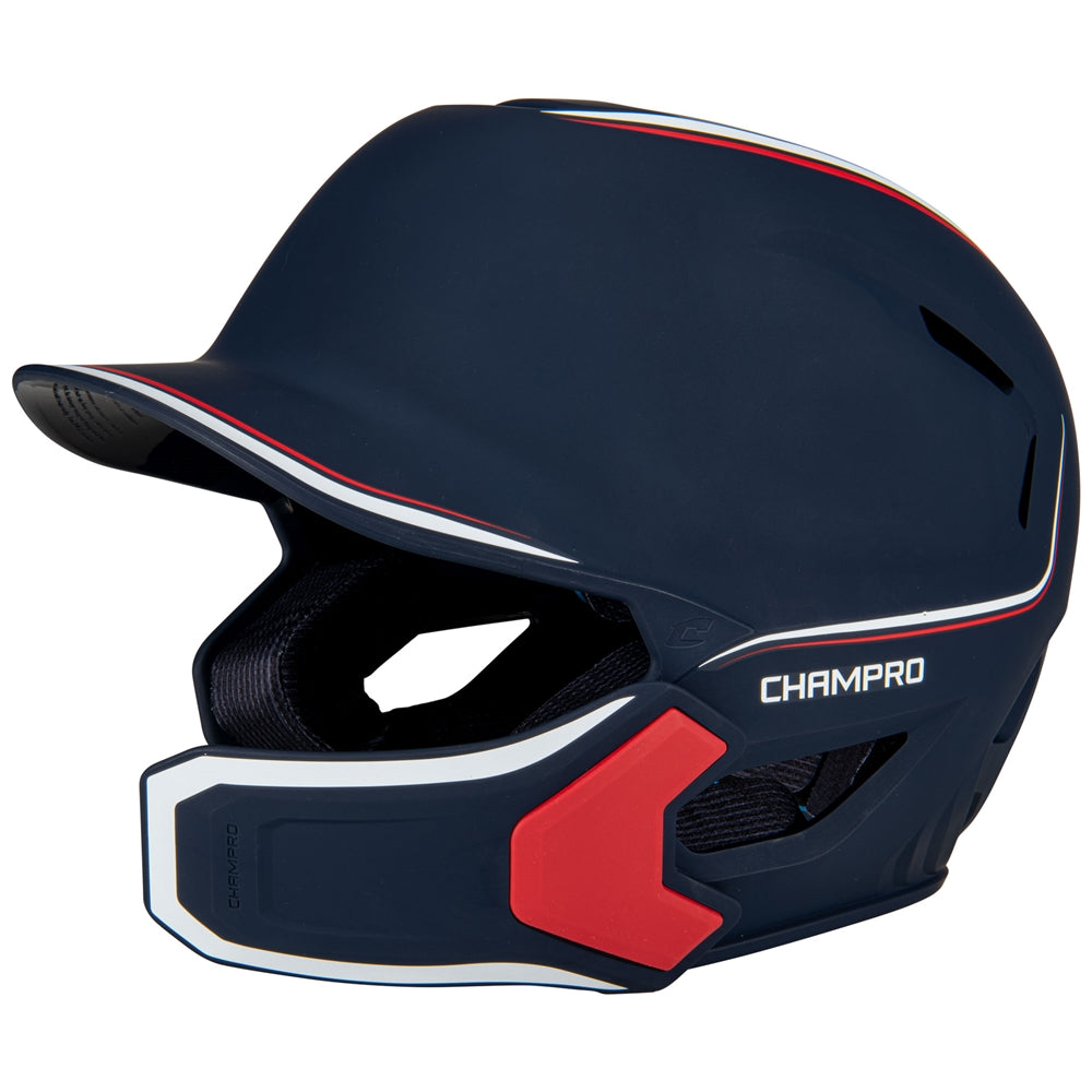 Batting Helmet with Jaw Guard - Two Tone Matte