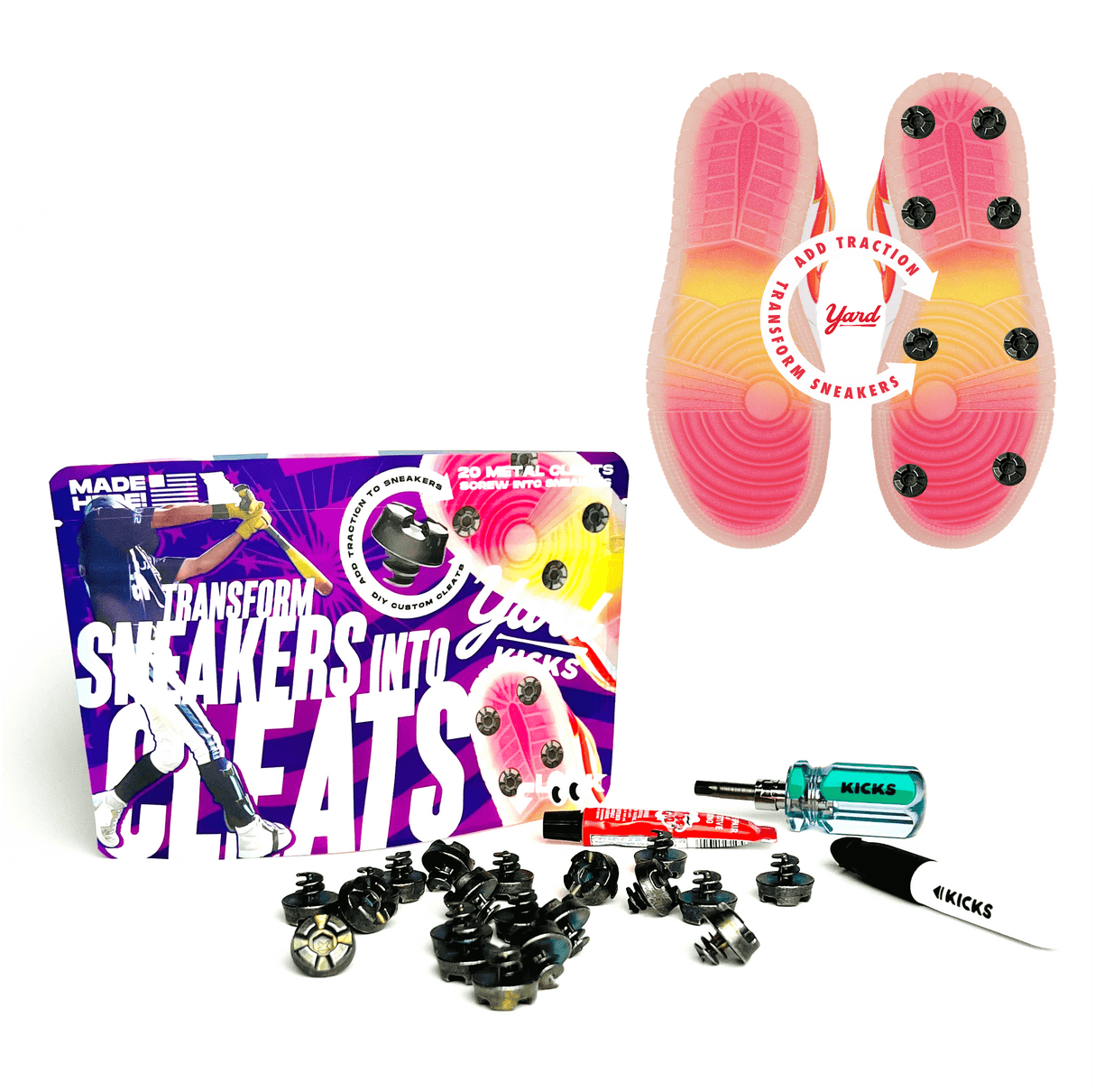 YARDKICKS® Baseball Cleat Traction Kit Version 3 MOLDED