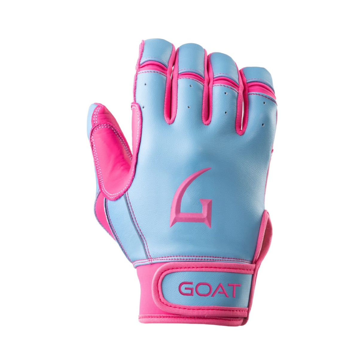 Legacy Series Short Cuff Electric Blue and Pink Batting Gloves