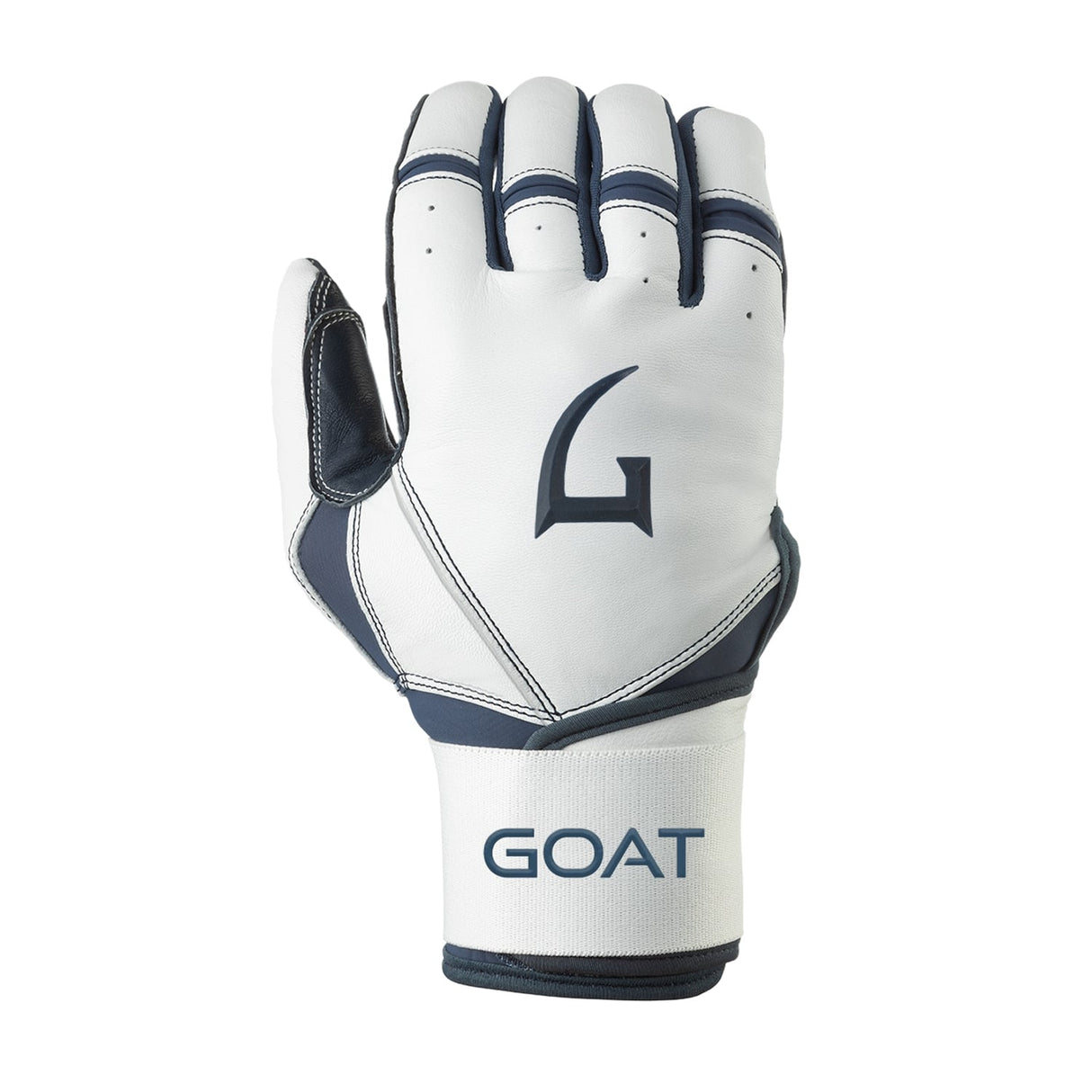 Origin Series Long Cuff White and Navy Blue Batting Gloves