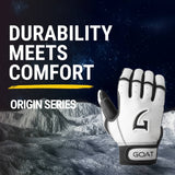 Origin Series Short Cuff White and Black Batting Gloves