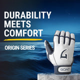 Origin Series Short Cuff White and Navy Blue Batting Gloves