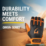 Origin Series Short Cuff Black and Orange Batting Gloves