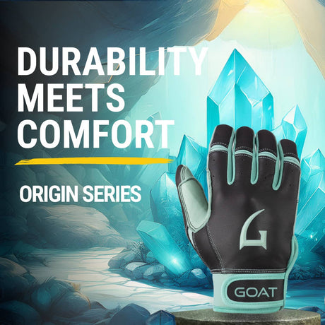 Origin Series Short Cuff Black and Mint Batting Gloves