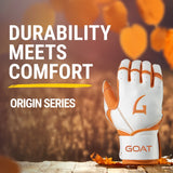 Origin Series Long Cuff White and Orange Batting Gloves
