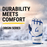 Origin Series Long Cuff White & Royal Blue Batting Gloves