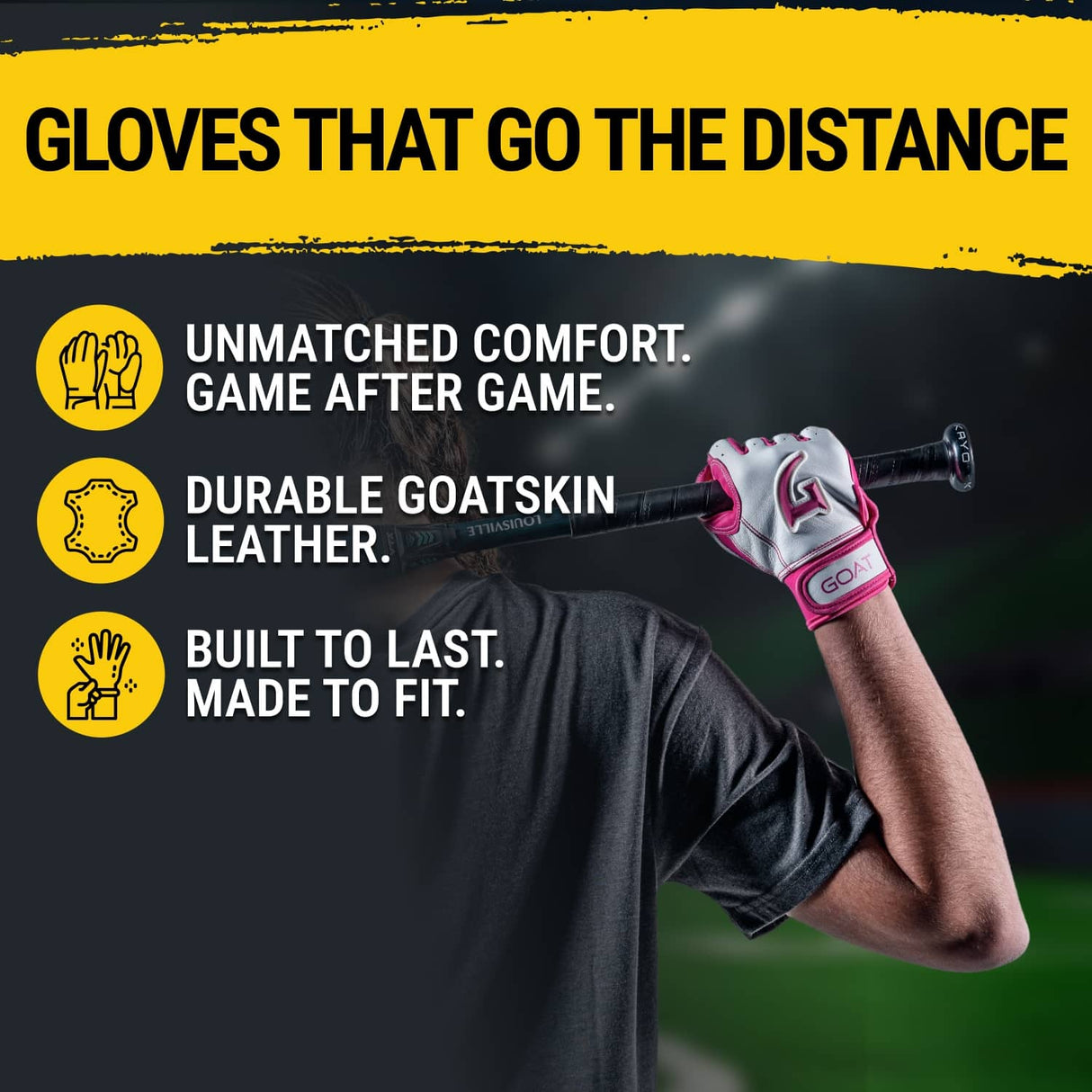 Origin Series Short Cuff White and Pink Batting Gloves