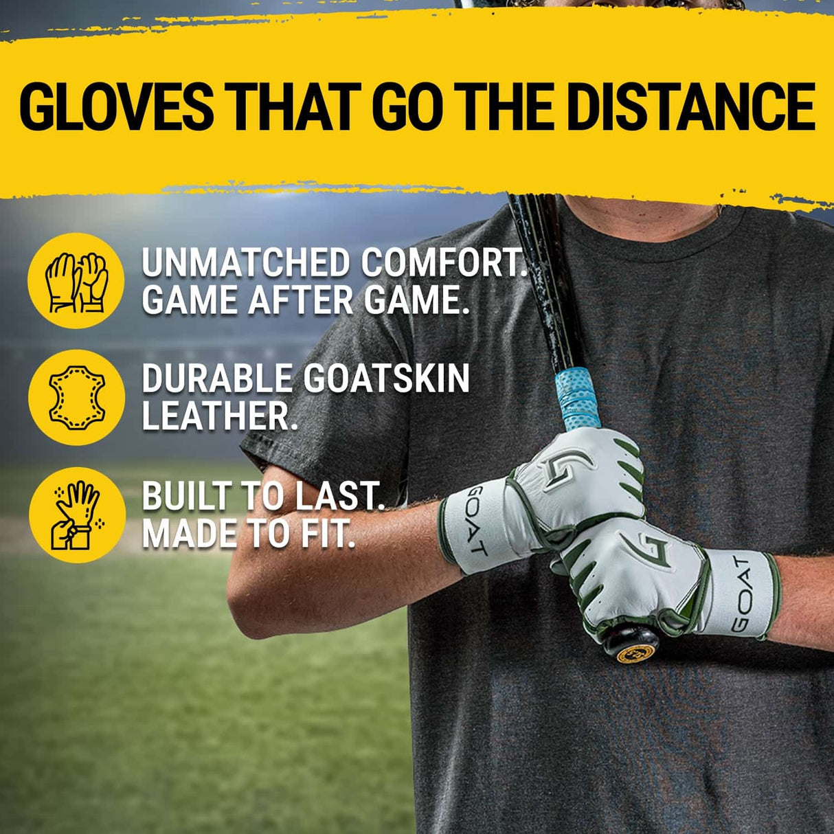 Origin Series Long Cuff White and Green Batting Gloves