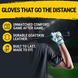 Origin Series Short Cuff White and Electric Blue Batting Gloves