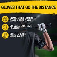 Origin Series Short Cuff White and Black Batting Gloves