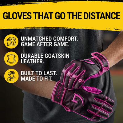 Origin Series Short Cuff Black and Pink Batting Gloves