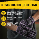 Origin Series Short Cuff Black and Purple Batting Gloves