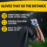 Origin Series Short Cuff White and Royal Blue Batting Gloves