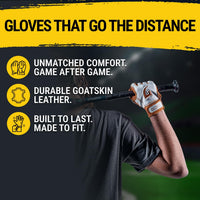 Origin Series Short Cuff White and Orange Batting Gloves