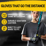Legacy Series Short Cuff Black and Yellow Batting Gloves