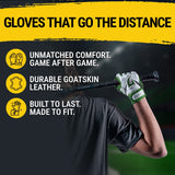 Origin Series Short Cuff White and Green Batting Gloves