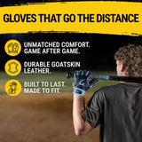 Legacy Series Short Cuff Navy Blue and Powder Blue Batting Gloves