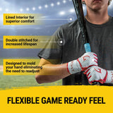 Origin Series Long Cuff White and Red Batting Gloves