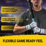 Origin Series Long Cuff White and Purple Batting Gloves