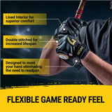 Legacy Series Short Cuff Black and Yellow Batting Gloves