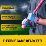 Legacy Series Short Cuff Electric Blue and Pink Batting Gloves