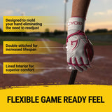 Origin Series Long Cuff White and Pink Batting Gloves