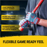 Legacy Series Short Cuff Electric Blue and Red Batting Gloves