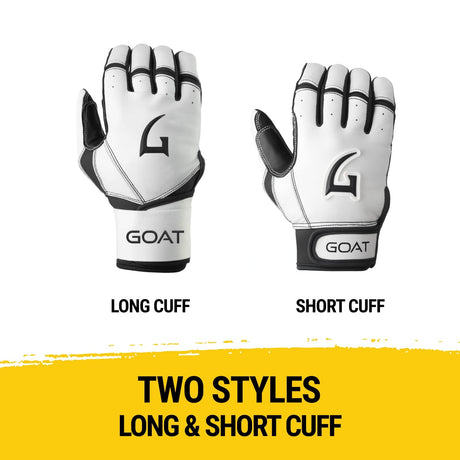 Origin Series Long Cuff White and Black Batting Gloves