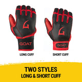Origin Series Short Cuff Black and Red Batting Gloves