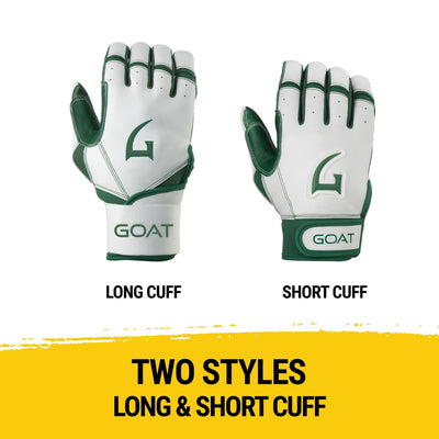 Origin Series Long Cuff White and Green Batting Gloves
