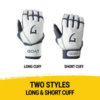 Origin Series Long Cuff White and Navy Blue Batting Gloves