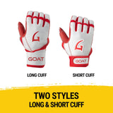 Origin Series Short Cuff White and Red Batting Gloves