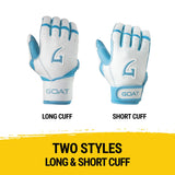 Origin Series Long Cuff White and Electric Blue Batting Gloves