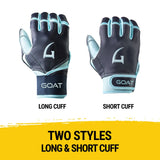 Legacy Series Short Cuff Navy Blue and Powder Blue Batting Gloves