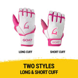 Origin Series Long Cuff White and Pink Batting Gloves